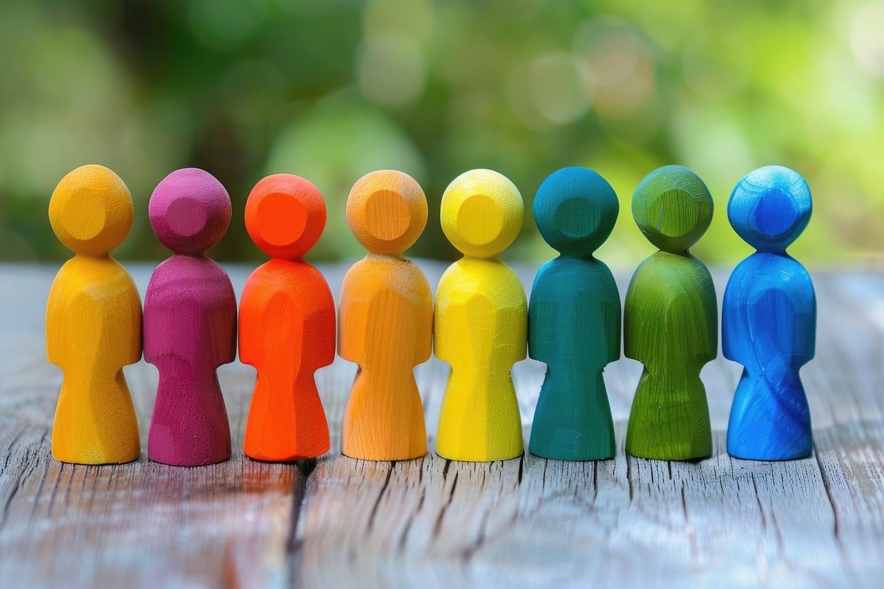 our-services-01 multicolored, colorful, rainbow, texture, nature, multiracial, multicultural, interracial, diversity, people, love, together, happy, couple, feminism, friendship, ai generated