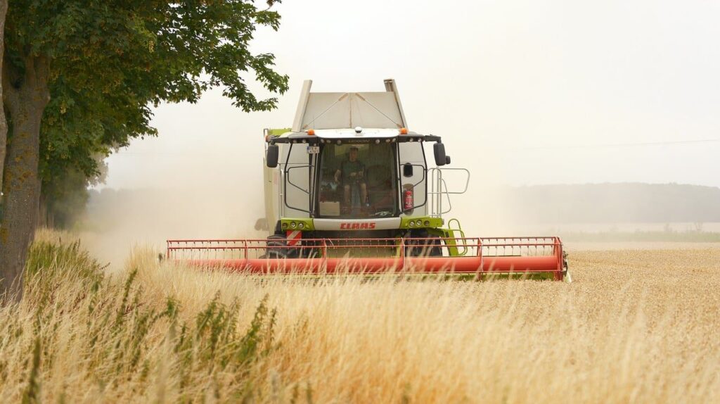 combine harvester, agriculture, harvest, grain, panasonic, lumix, wetterau, hesse, germany, claas