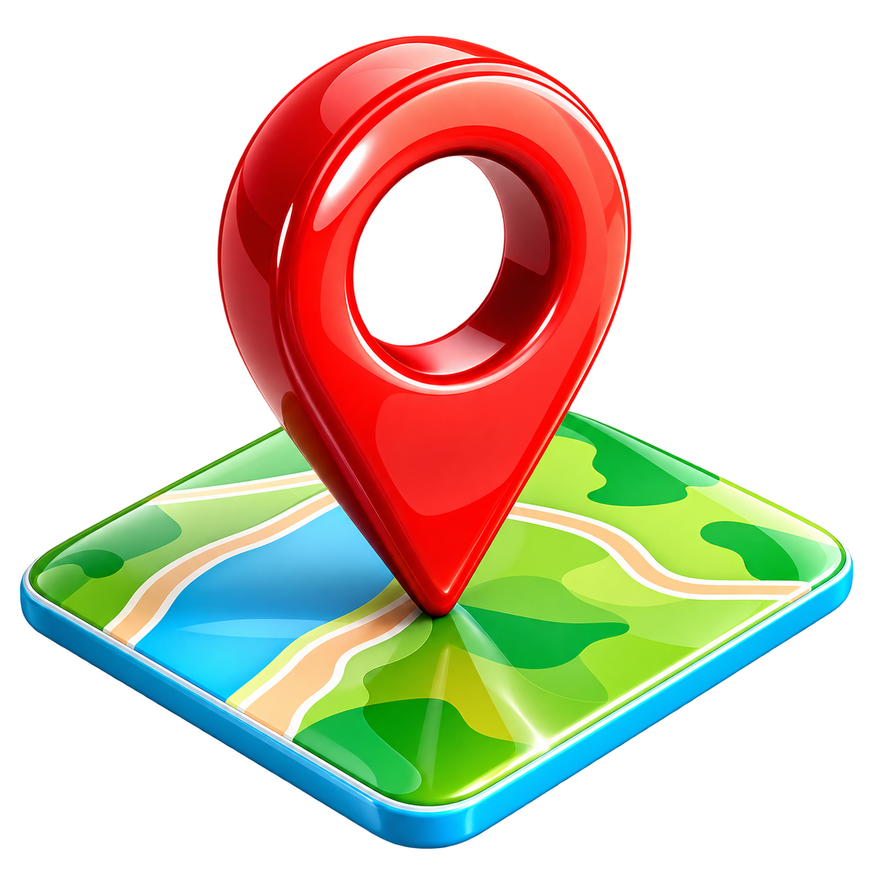 icona 3d con pin rosso sulla mappa